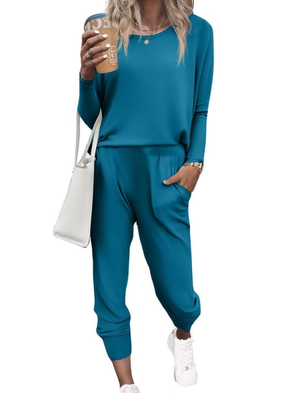 Women's Pajama Sets Long Sleeve Jogger Pj Sets with Pockets XS-XXL